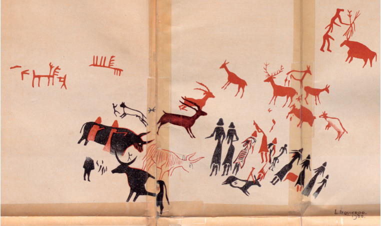 Calc de les pintures rupestres de la Roca dels Moros